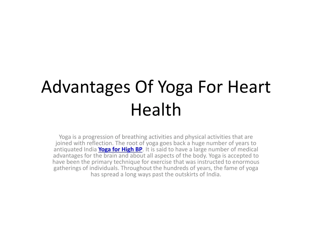 advantages of yoga for heart health