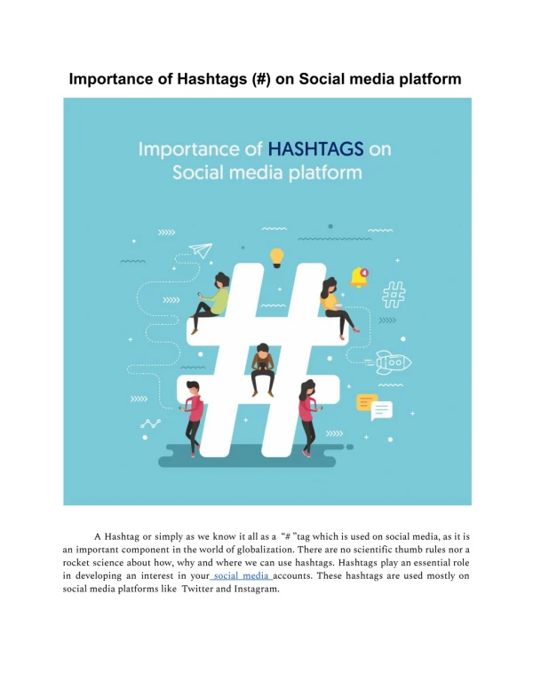 Importance of Hashtags (#) on Social media platform