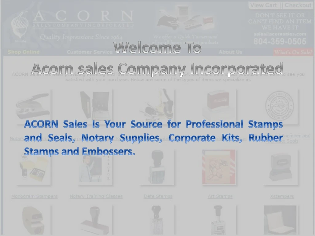 welcome to acorn sales company incorporated