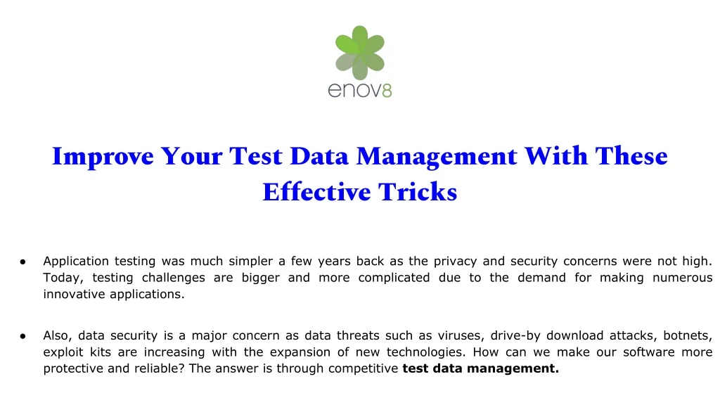 improve your test data management with these
