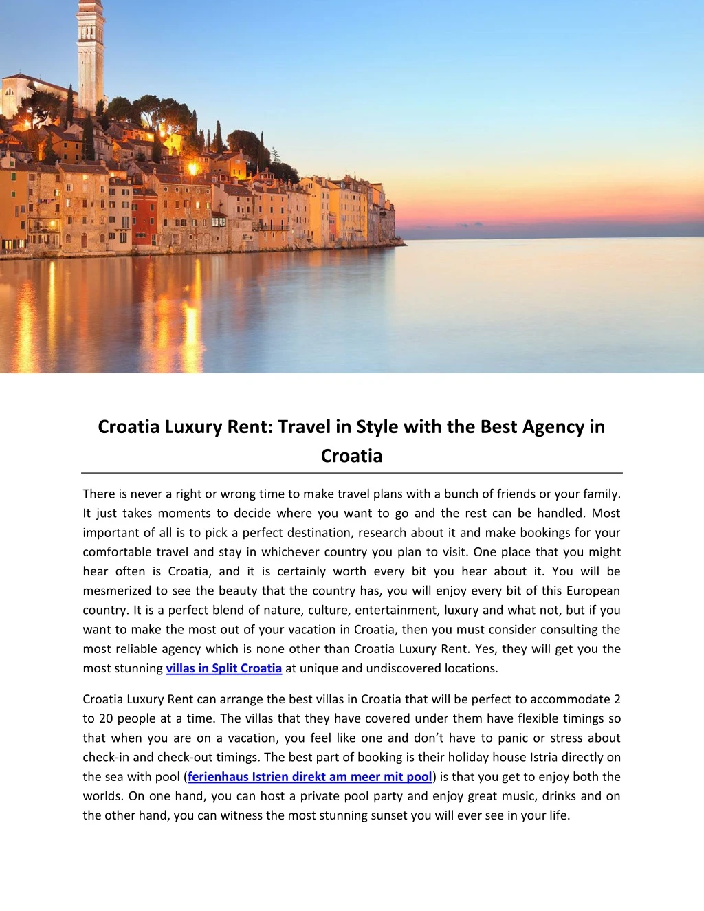 croatia luxury rent travel in style with the best