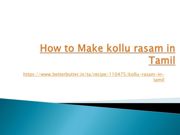 Kollu Rasam recipe in Tamil