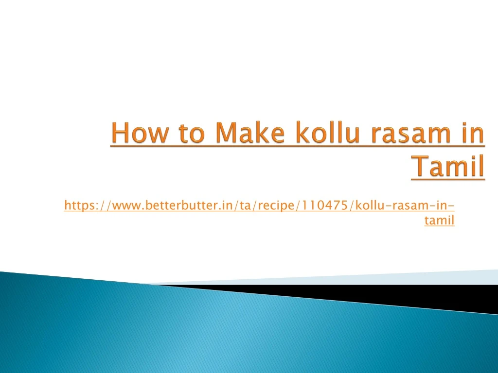 how to make kollu rasam in t amil