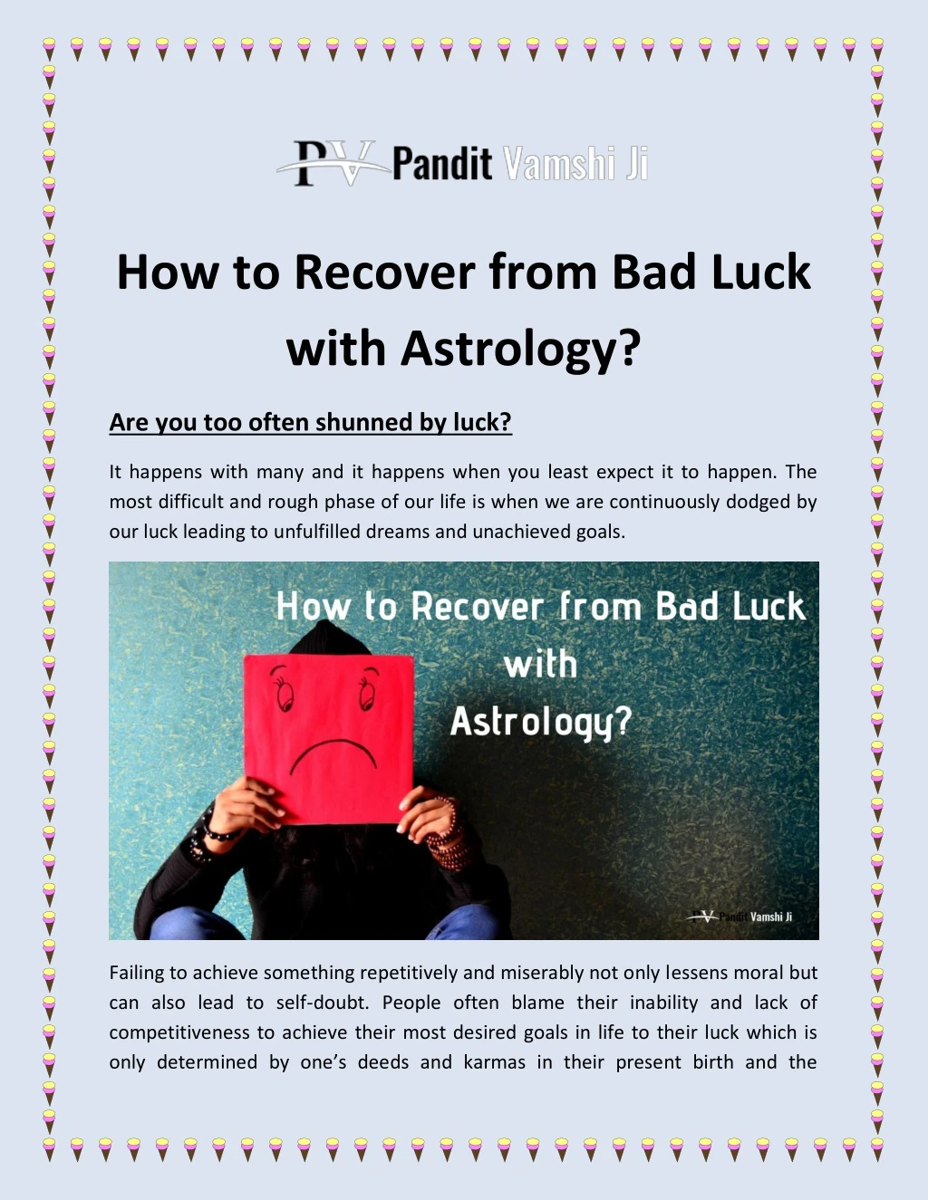 how to recover from bad luck with astrology