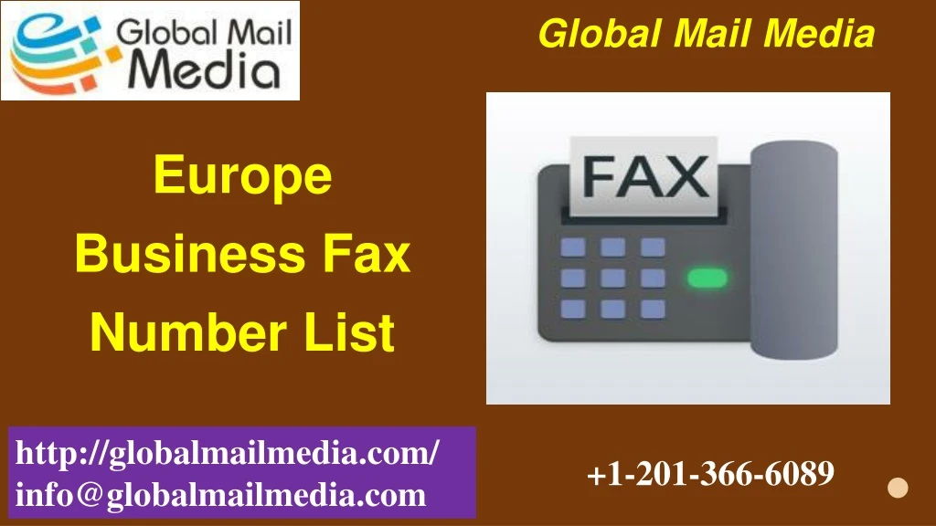 europe business fax number list