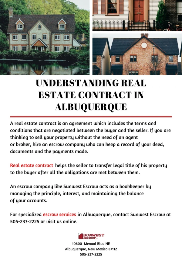 Understanding Real Estate Contract in Albuquerque