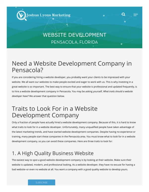 Website development companies in Pensacola