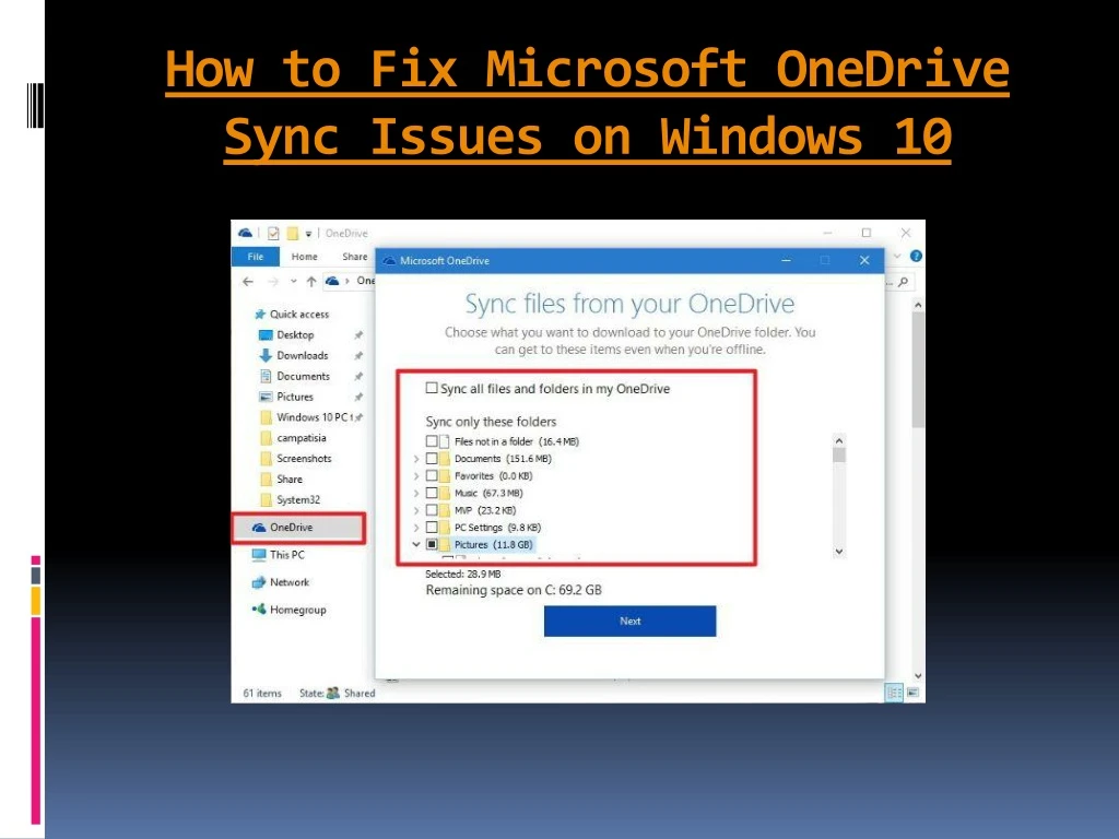 how to fix microsoft onedrive sync issues on windows 10