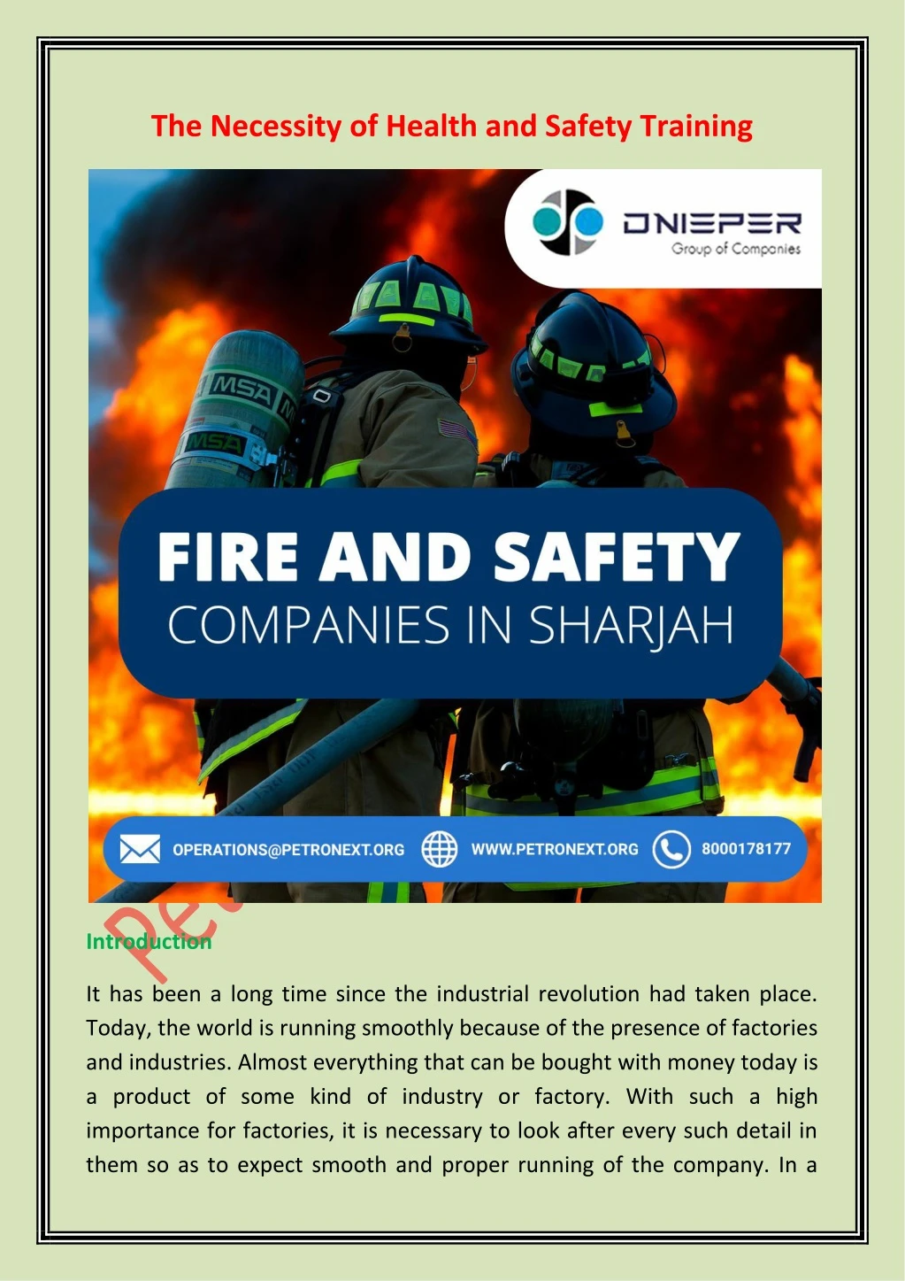 Health and Safety training courses in Dubai