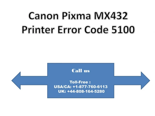 Canon Pixma MX432 Printer Error Code 5100