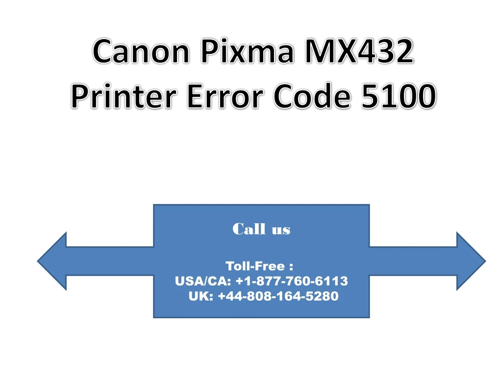 canon pixma mx432 printer error code 5100