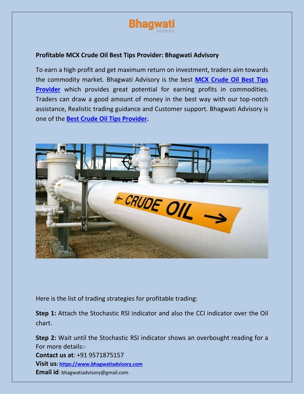profitable mcx crude oil best tips provider