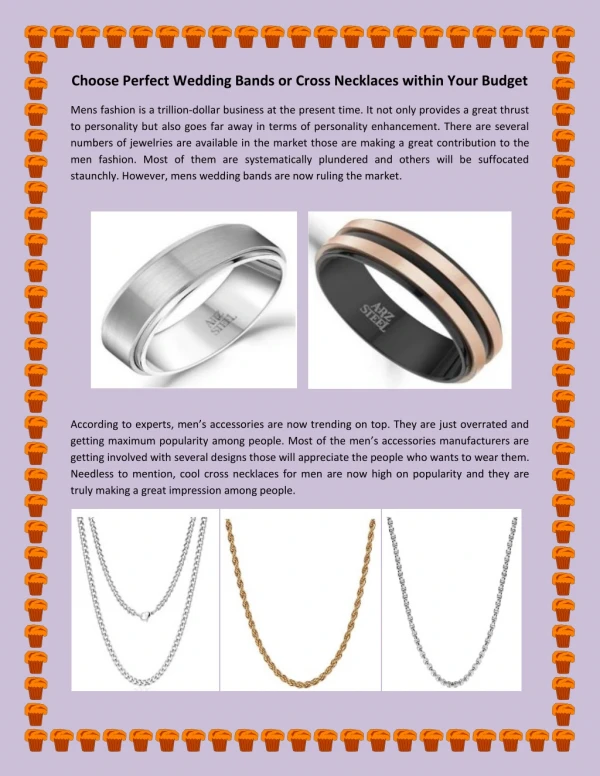 Choose Perfect Wedding Bands or Cross Necklaces within Your Budget