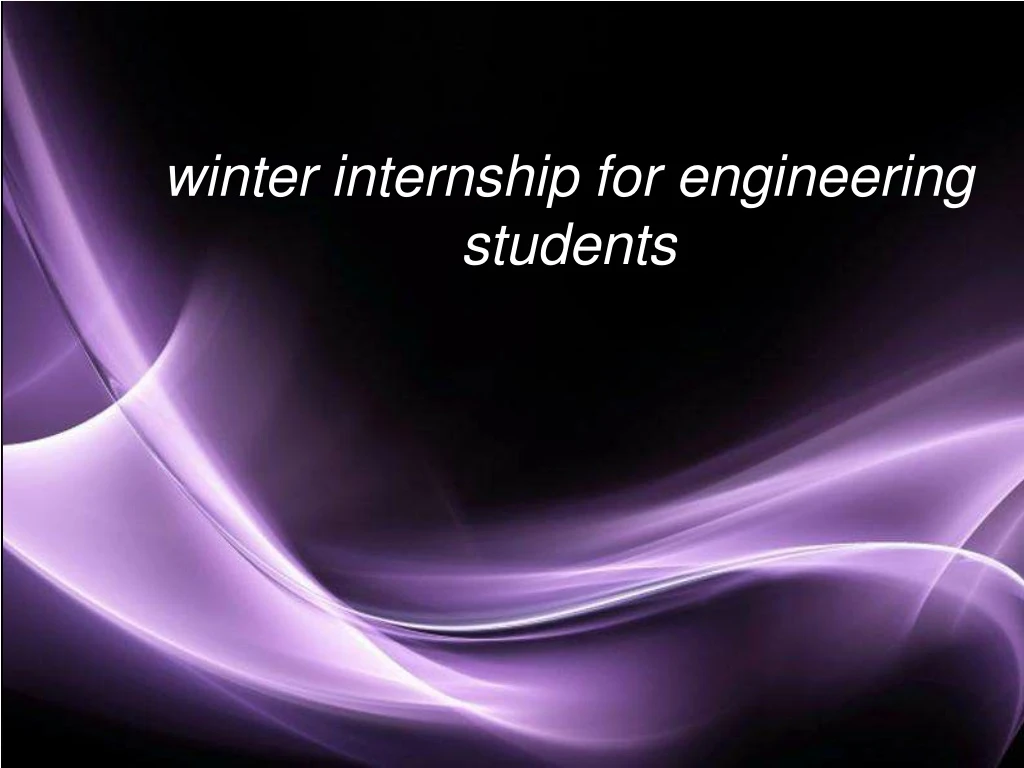 winter internship for engineering students