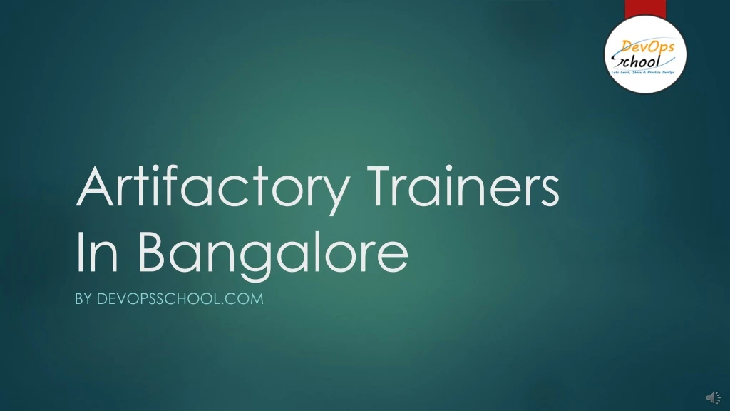 artifactory trainers in bangalore