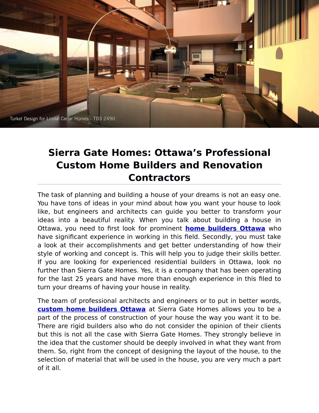 sierra gate homes ottawa s professional custom
