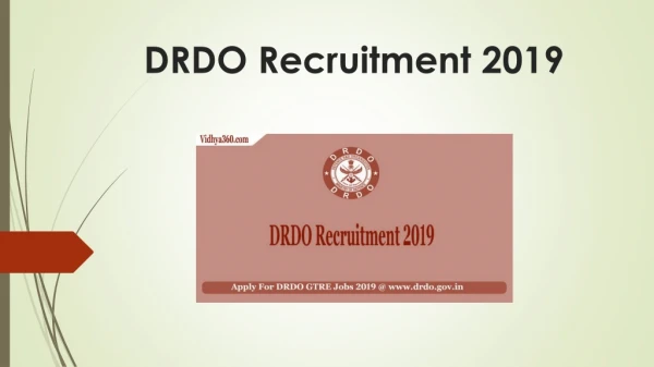 DRDO Recruitment 2019, Online Form For CEPTAM & Apprentice Jobs