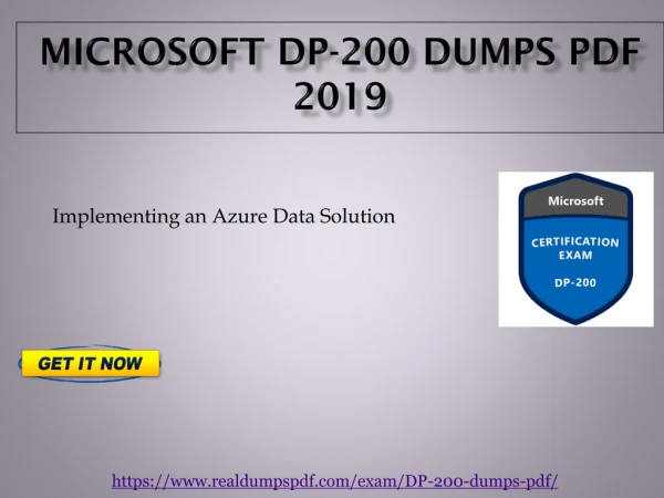 Microsoft DP-200 Dumps Pdf - Let Be Success Touch You