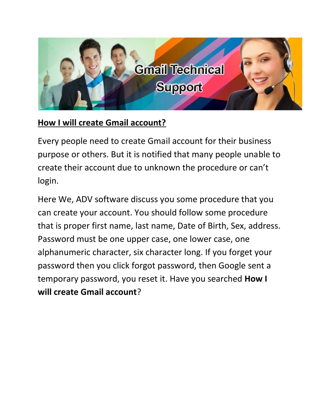 how i will create gmail account
