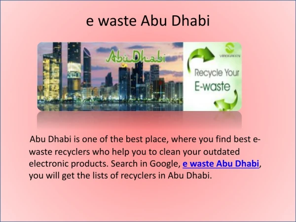 e waste Abu Dhabi