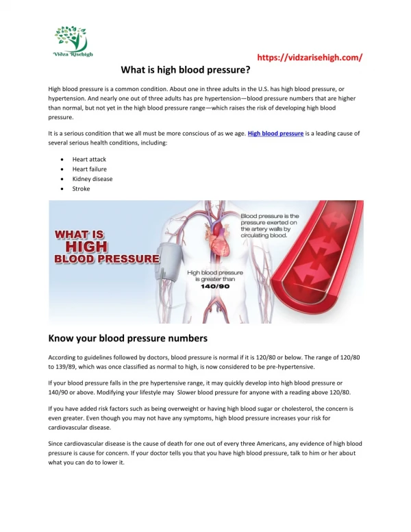 What is high blood pressure And How we can Control it with Ayurvedic Medicine for High Blood Pressure
