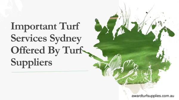 Important Turf Services Sydney Offered By Turf Suppliers