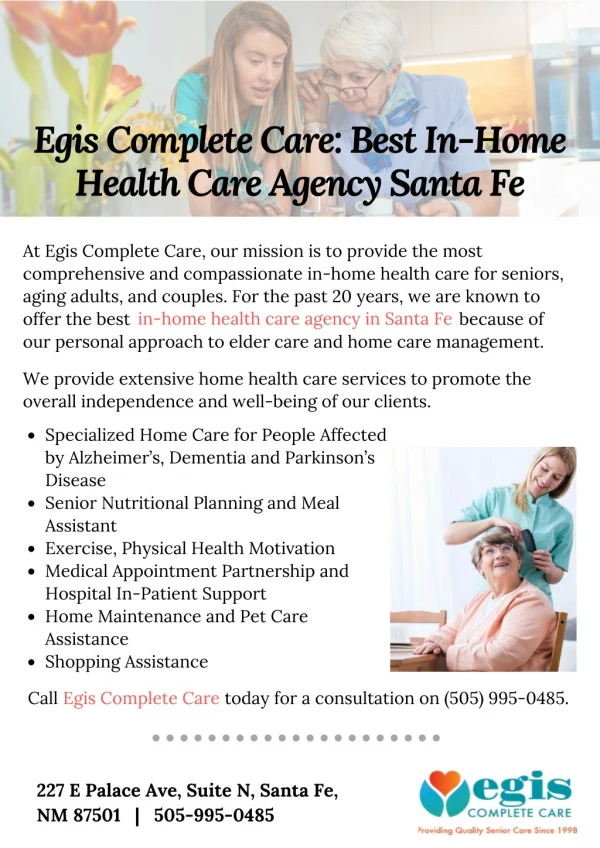Egis Complete Care – Best In-Home Health Care Agency Santa Fe
