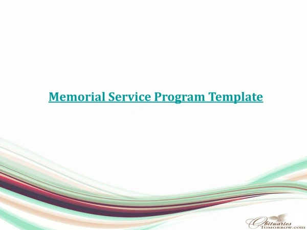 Memorial Service Program Template