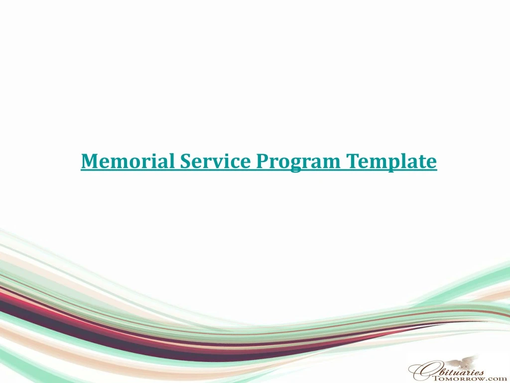 memorial service program template