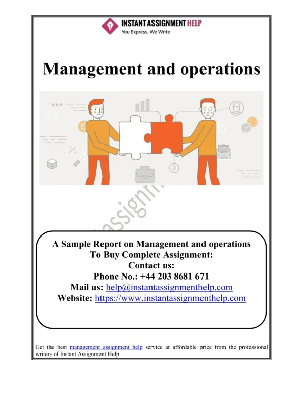 Management and operations