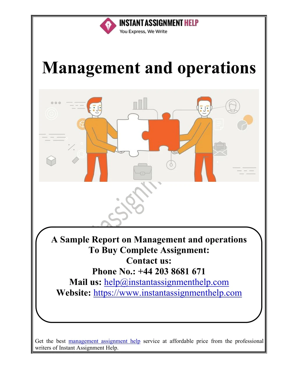 management and operations