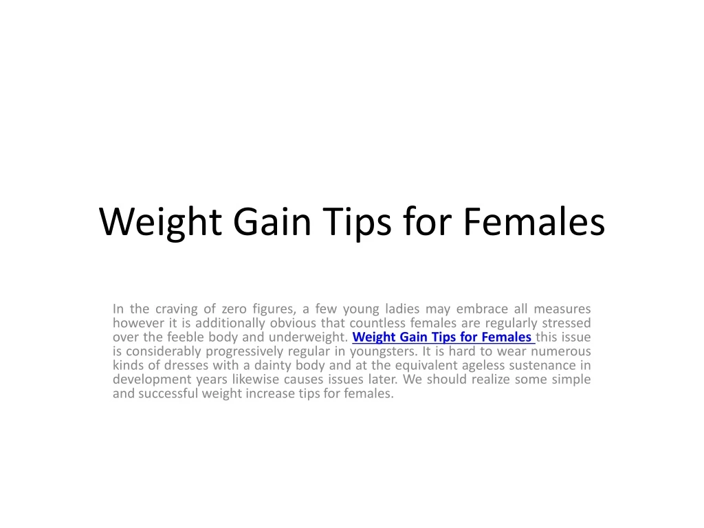 weight gain tips for females