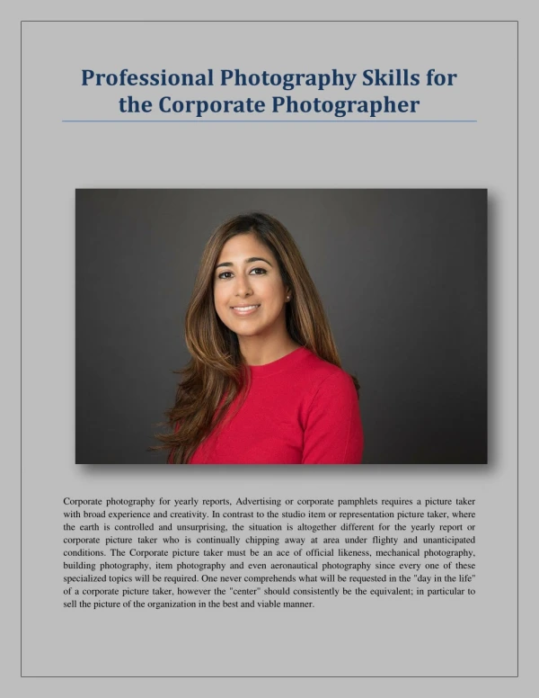 Corporate Photographer