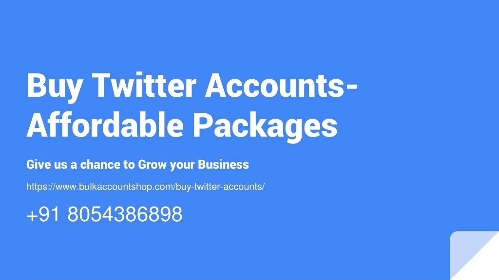 buy twitter accounts affordable packages