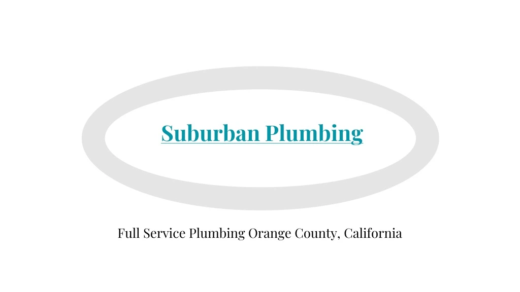 suburban plumbing