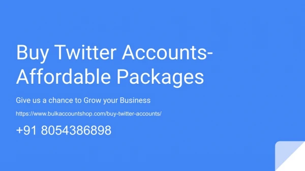Twitter Accounts for sale- Affordable Deals