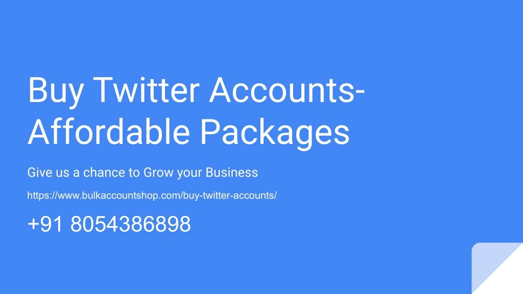 buy twitter accounts affordable packages