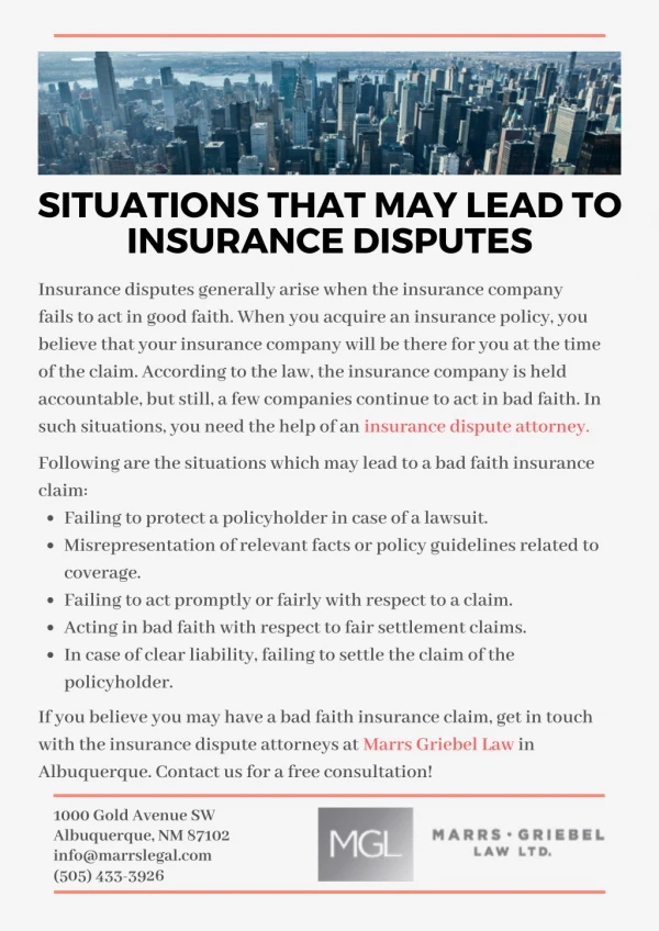 Situations That May Lead to Insurance Disputes