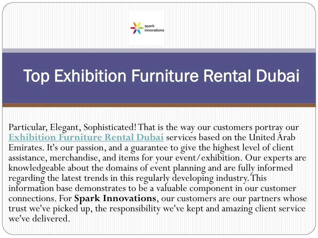 top exhibition furniture rental dubai
