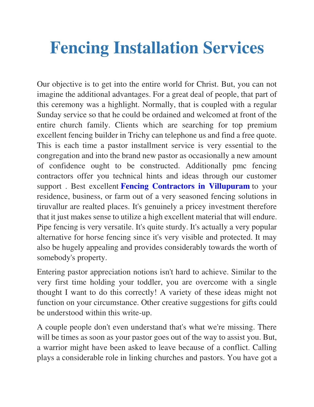 fencing installation services