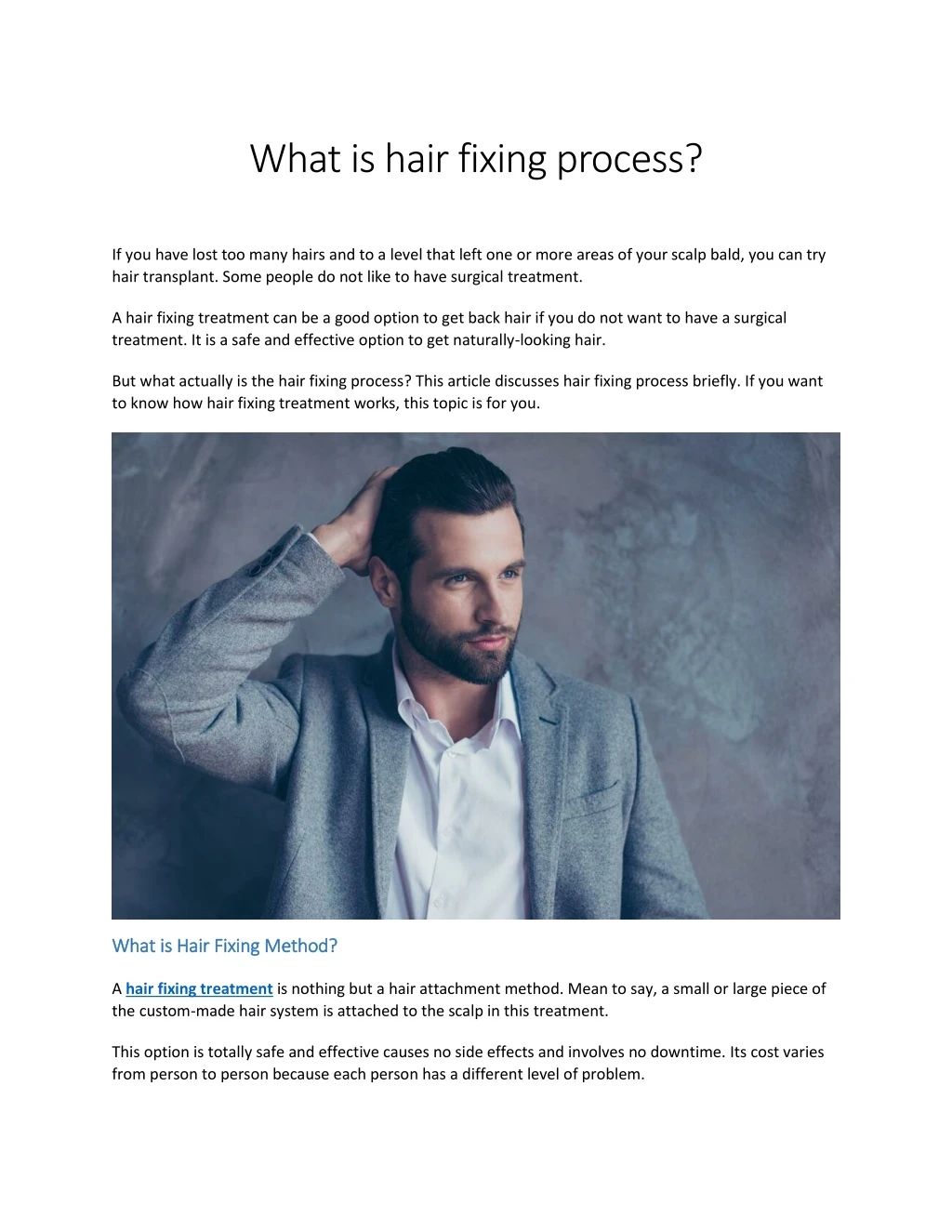 what is hair fixing process