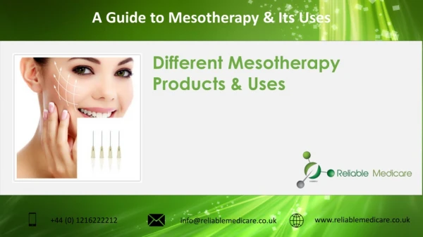 A Guide to Mesotherapy and Its Uses