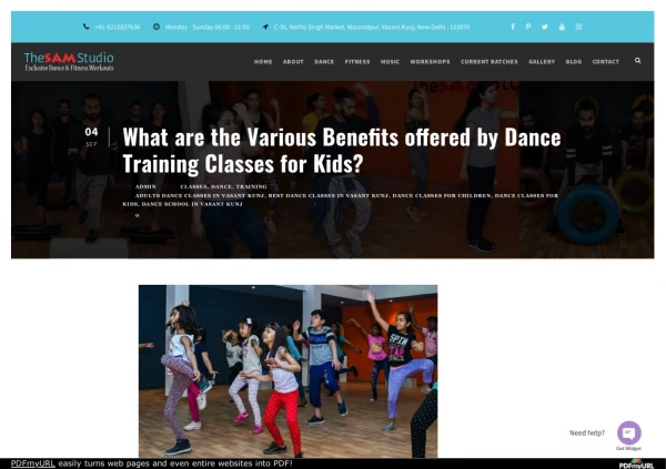 What are the Various Benefits offered by Dance Training Classes for Kids?