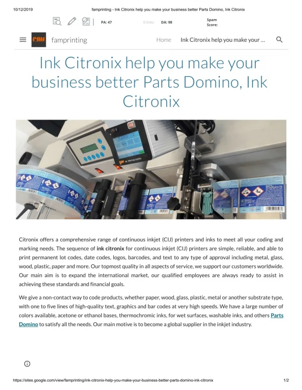 Ink citronix help you make your business better parts domino, ink citronix