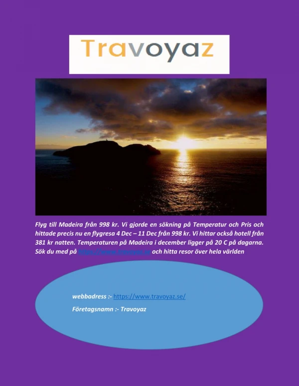 Res till Madeira - Travoyaz