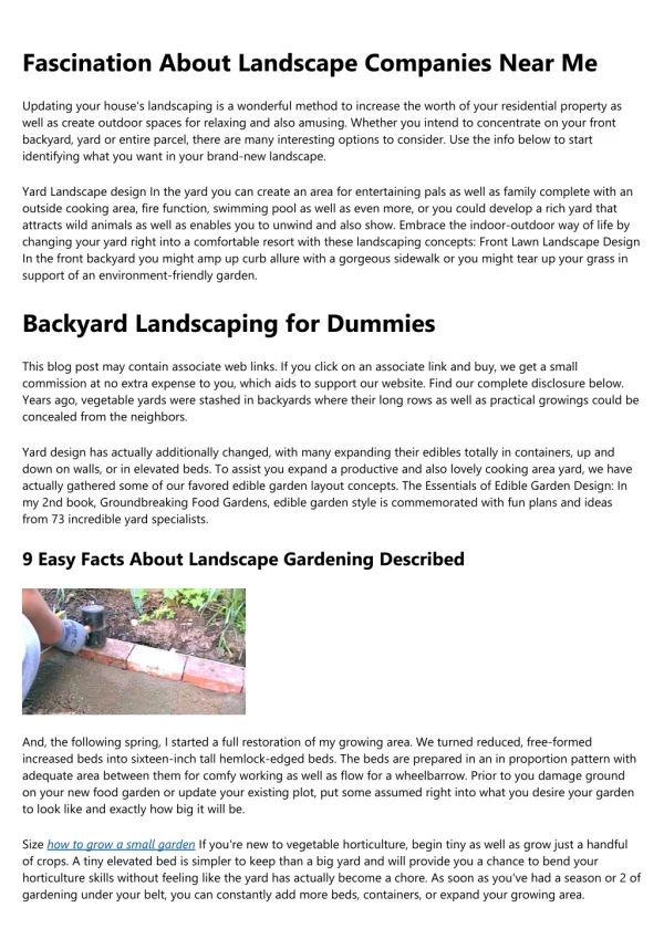 Landscape Gardening - Truths