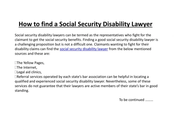 How to find a Social Security Disability Lawyer
