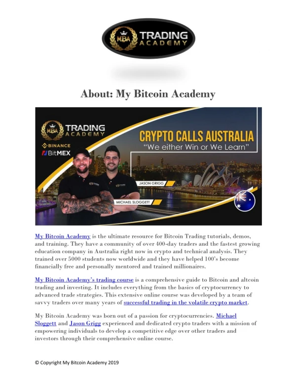 About: My Bitcoin Academy