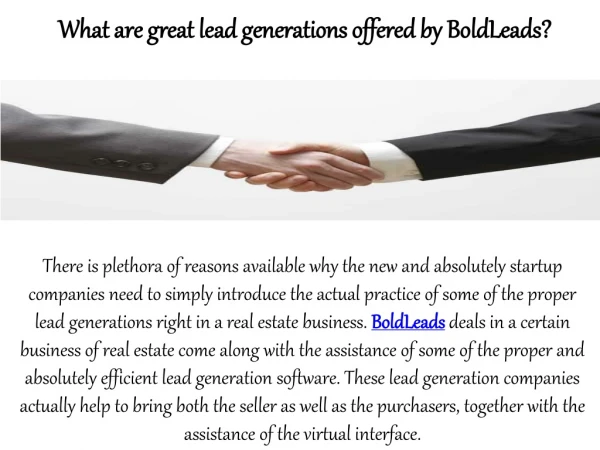 What are great lead generations offered by BoldLeads?