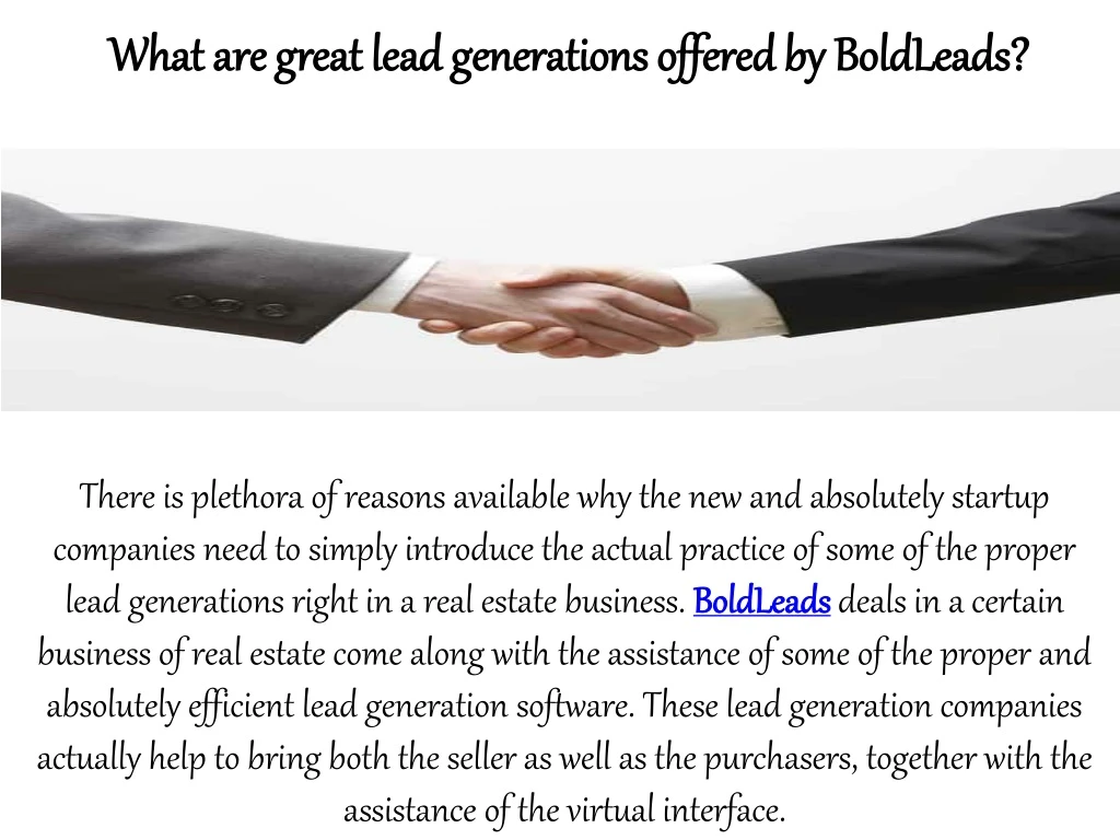 what are great lead generations offered by what